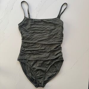 La Blanca Women's Island Goddess One Piece Swimsuit Olive Size 14.